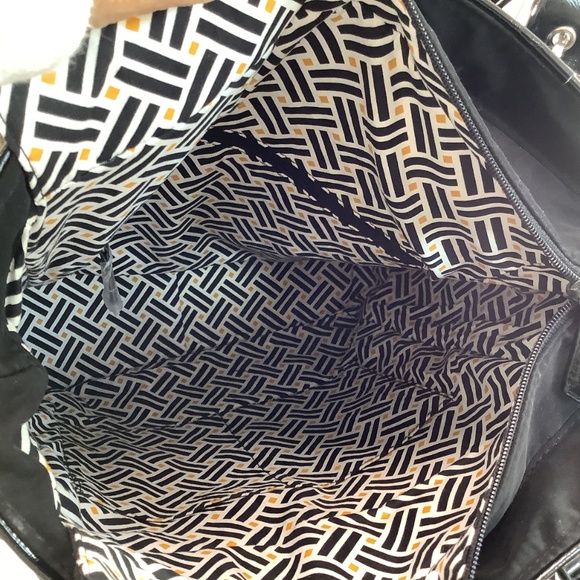 Vera Bradley Classic Quilted Microfiber and Patent Leather Large Black Tote Bag - Picture 10 of 13